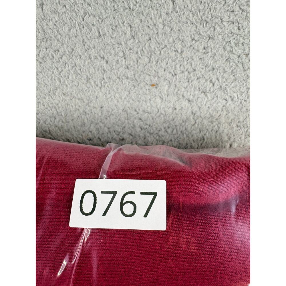 Carhartt Pullover Hoodie Mens Small Red Ribbed Hem Long Sleeves Embroidered Logo - Picture 7 of 7